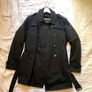 Banana Republic Lined Trench Coat, Small, Black